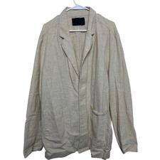 Oak Fort Women Ramie Cotton Relaxed Blazer Beige M Coastal Grandma Quiet Luxury