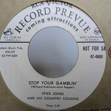 Spike Jones Country Cousins 45 RPM PROMO Stop Your Gamblin' / Blue Sky Yonder Z8