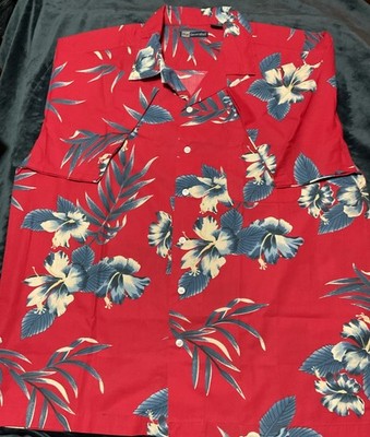 Blue Generation Red Tropical Hawaiian Beach Shirt Men s Size Large NWT