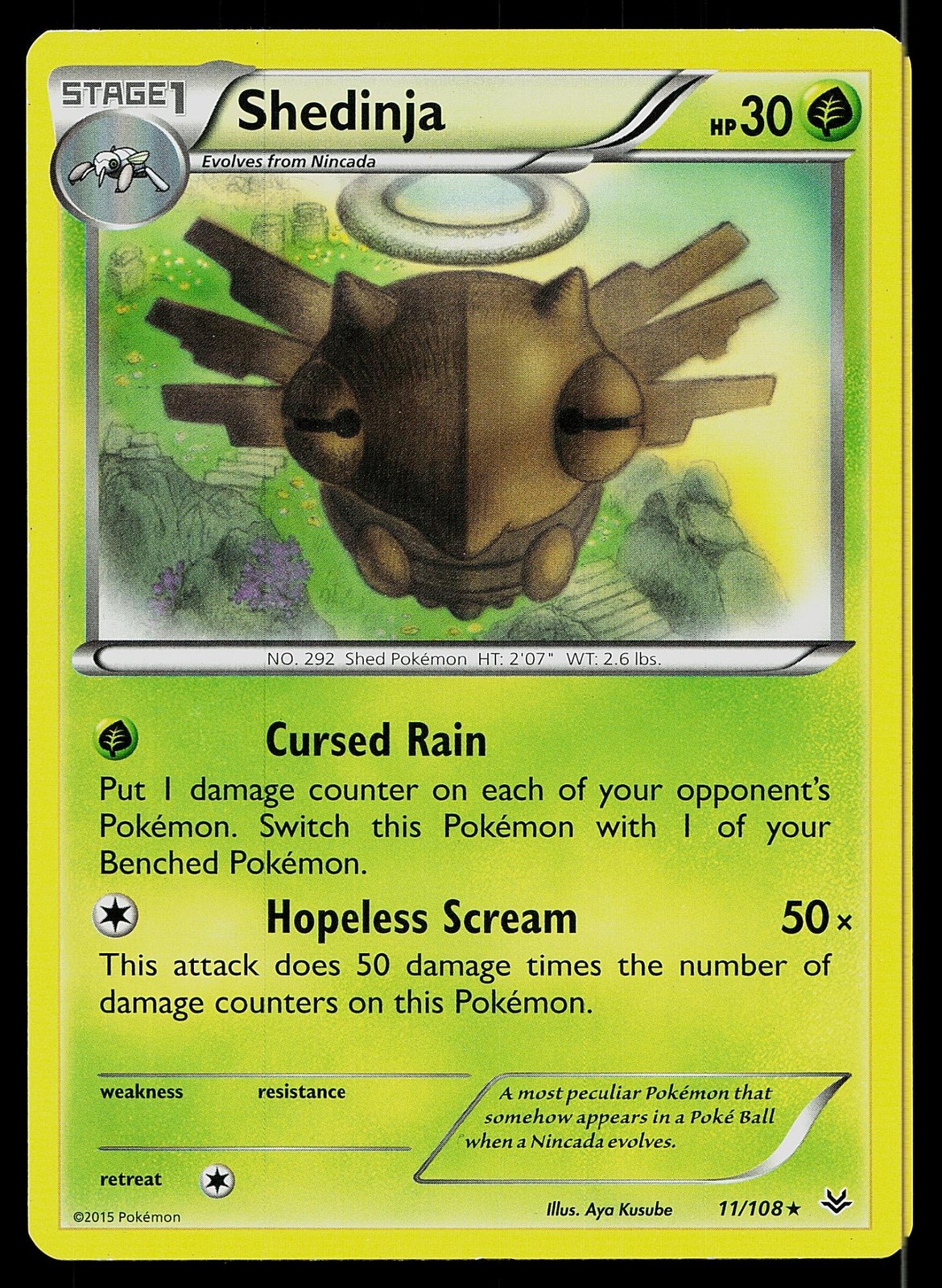Pokemon Card Roaring Skies Shedinja 11/108 Rare
