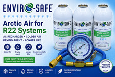 Envirosafe Arctic Air for R22, AC Refrigerant Support, 3 cans and gauge