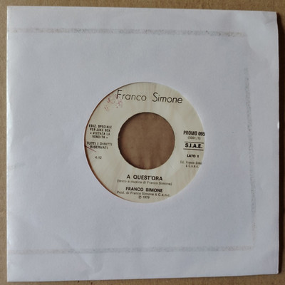 Vinyl (Juke Box) Franco SIMONE / Freddie JAMES - A quest'ora 1979 Vg