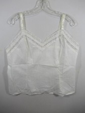 Vintage Velrose Ribbon Lace Camisole Women Size 40 White Cotton Blend