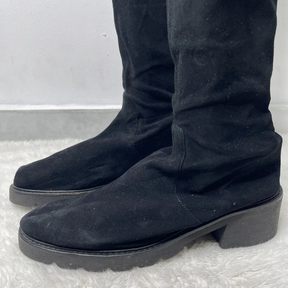 Stuart Weitzman Para Mujer Negro Gamuza Hasta la Rodilla Botas Zapatos Talla 6.5M Foto 4 de 4