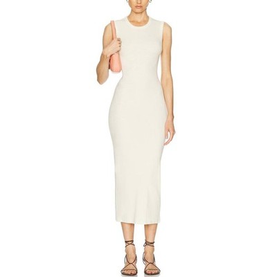ENZA COSTA Textured Knit Sleeveless Maxi Dress Womens Off White Small Crew  neck | eBay
