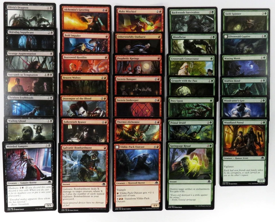 ELDRITCH MOON ~ Complete 74 Card COMMON SET MtG Displace Thermo-Alchemist Rats - Image 3 of 3