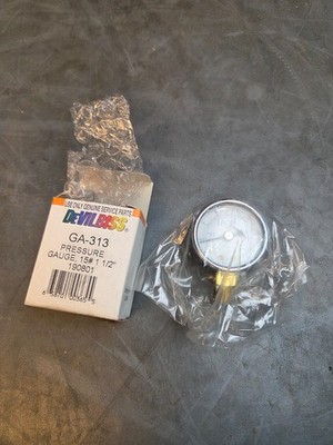 Devilbiss HVLP GA-313 Pressure Gauge, 15# 1 1/2'' NIB Paint Sprayer Spraying