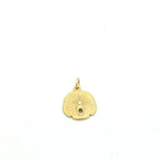 Vintage 1990’s 14K Yellow Gold Small Sand Dollar Charm-Detailed-.6” Long