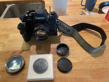 canon new f1 with NFD 50mm f1.4 lens, AE finder accessories
