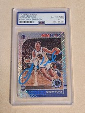 2019-20 HOOPS PREMIUM JORDAN POOLE RC SIGNED CARD #223 SILVER MOJO SP PSA DNA