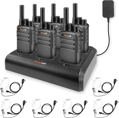MC-558 Walkie Talkies 6 Pack Long Range Rechargeable with Earpiece & Charger