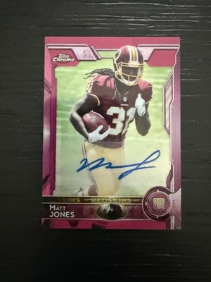 2015 Topps Chrome Rookies Matt Jones #153 BCA Pink Refractor Autographs /75 AUTO