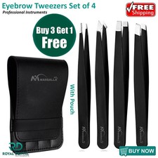 Eyebrow Tweezers Eyebrow Clip 4 pcs/Set Hair Beauty Pluckers Stainless Steel