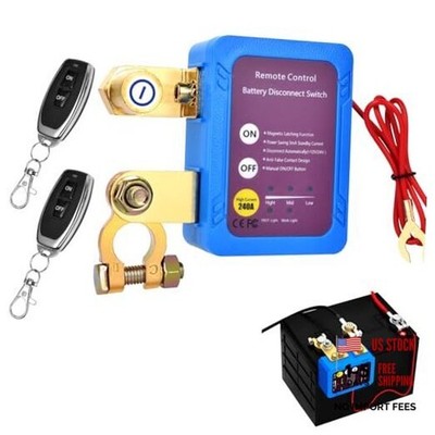 Remote Battery Disconnect Switch 12V, 240A Smart Voltage Sensitive Car Kill