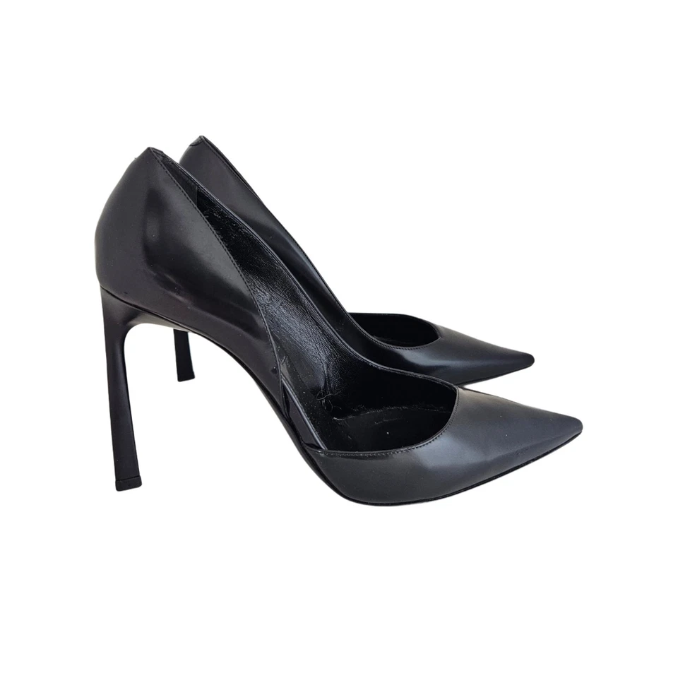 Женские туфли-лодочки Lanvin из черной кожи с заостренным носком на шпильке - Изображение 4 из 4