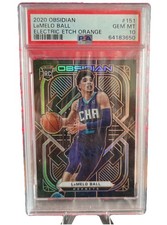 2020 Obsidian LaMelo Ball Rookie ELECTRIC ETCH Orange /50 RC - PSA 10 Hornets SP