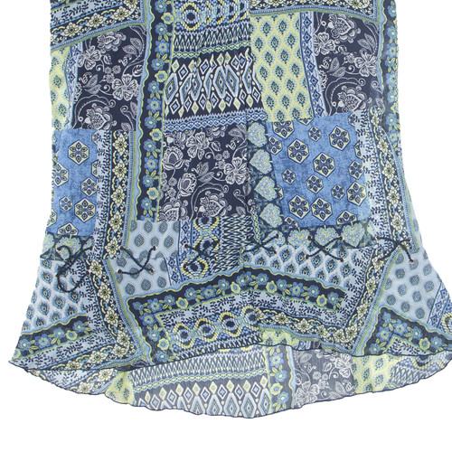 Vintage CANDA Womens Day Dress Blue 90s Crazy Pattern Sleeveless Short L - Picture 5 of 6