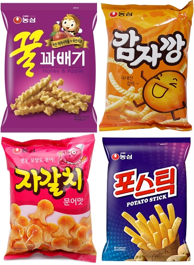 NongShim "Delicious Story" Snack Coreano Tamaño NORMAL 4Packs Colección