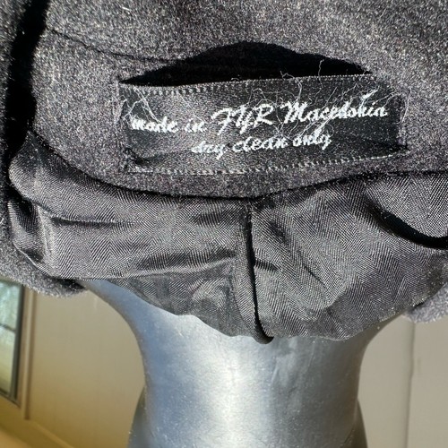 Vintage Cricketeer Cashmere Overcoat Mens Size 42 S Black Lined Jacket Italy - Picture 6 of 10