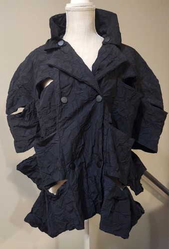 Angel Jacket By Kozan - Artsy, Funky & Unique - Black Crinkle Material Size M