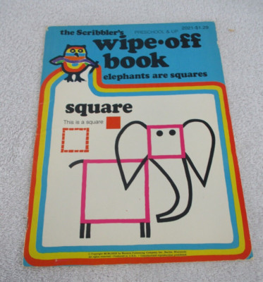 Scribbler's Wipe Off Book Elephants Are Squares Paperback Preschool And Up VTG