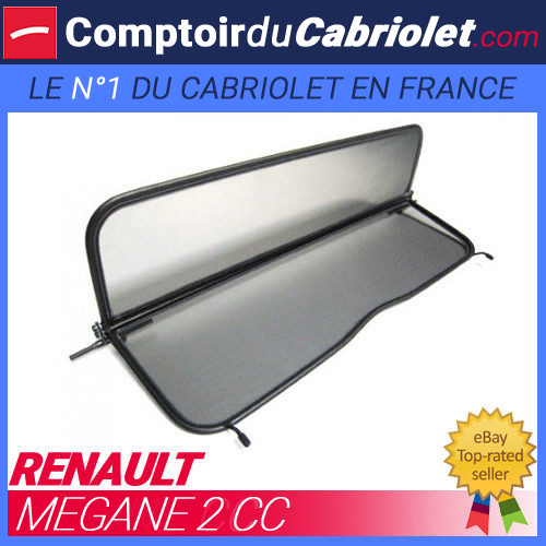 Windschott Renault Megane cabriolet - Filet anti-remous noir pour coupé décapotable