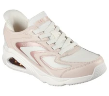 Skechers  Womens Slip-ins Shoes Taupe Sneaker Lace Memory Foam Air-Cool 177408