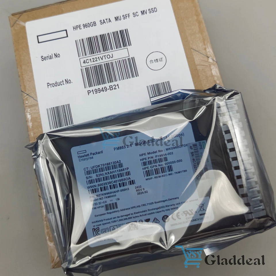 P19949-B21 P21089-001 HPE 960GB SATA 6G MU 2.5" SFF SC DS SSD HPE Retail NEW - Image 3 of 4