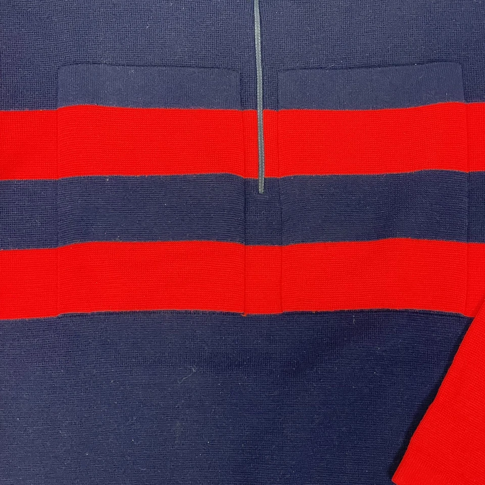 De Colección Hombres Rojo Azul Nieve ESQUÍ Lana Suéter JUMPER Descenso ESQUÍ Carreras Tejido Camisa Foto 2 de 4