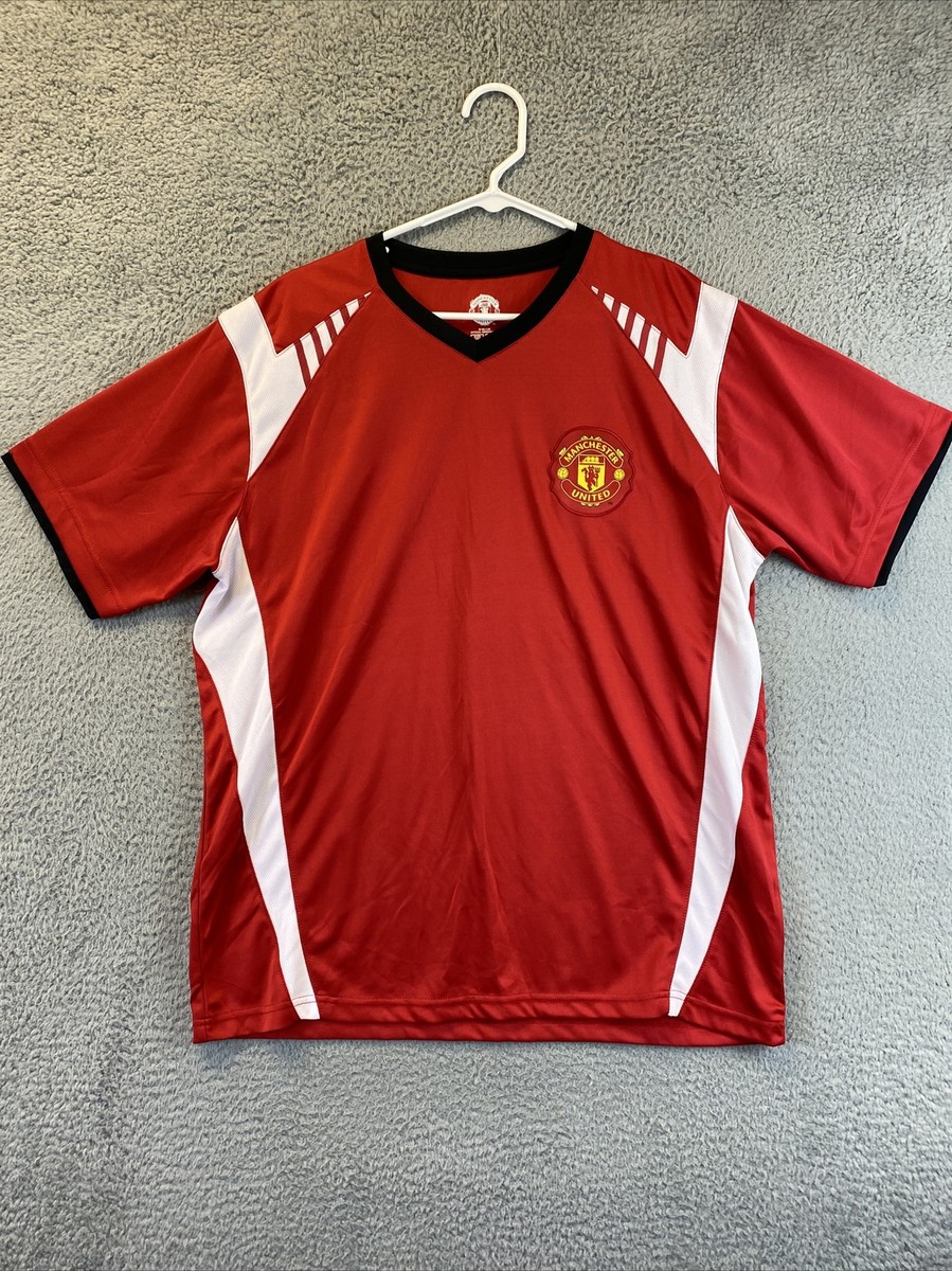 Manchester United Official red white football shirt - size L / 93