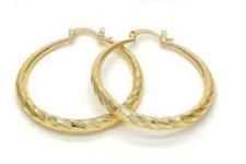 Women Diamond Cut 14K Gold Filled 4mm Medium Large Round Hoop Earrings 40mm-80mm