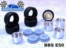 FELGEN  Felgensatz f Umbau Zubehör BBS E50 Leichtmetallfelge Räder Radsatz 1:43 