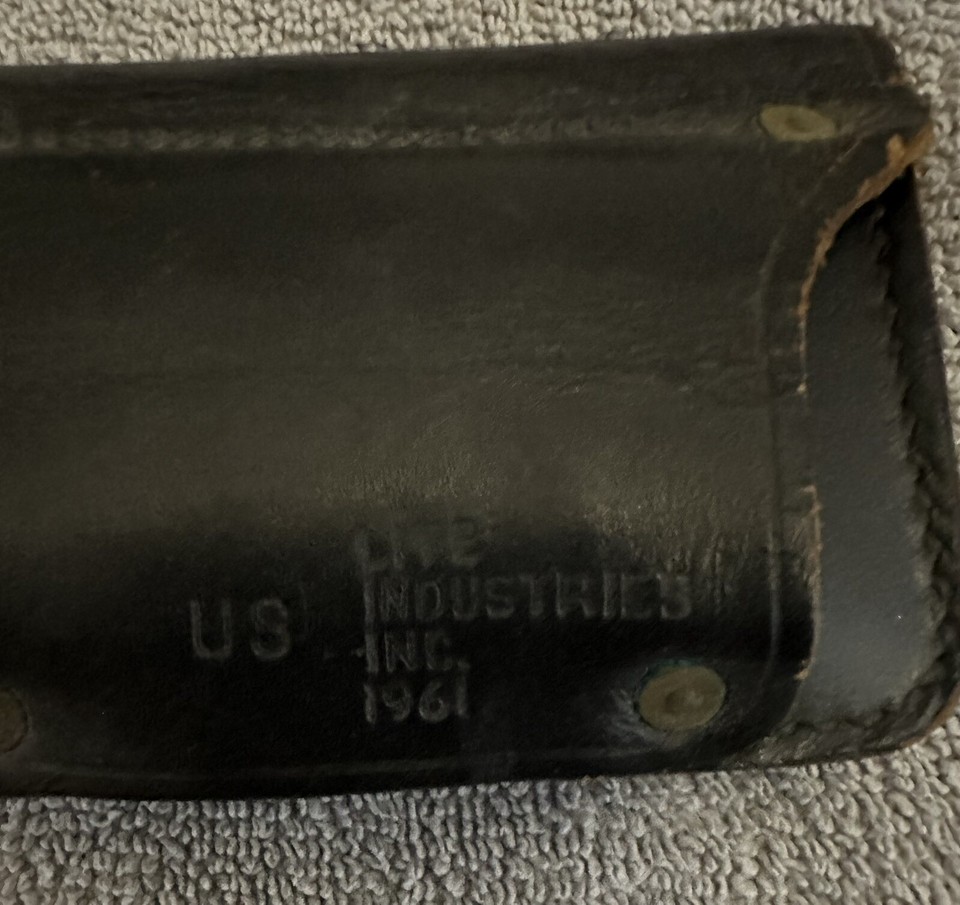 Vintage 1961 US Industries Inc. Dark Brown Leather Ammo pouch!! eBay