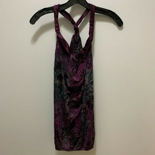 Charlotte Russe Racerback Tanktop Gr. Small Damen Blumenmuster, glänzende Akzente, lila