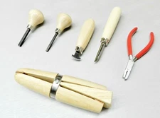 Stone Setting Tool Kit Bezel Roller Burnisher Plier Prong Pusher Jewelry 6pc Set