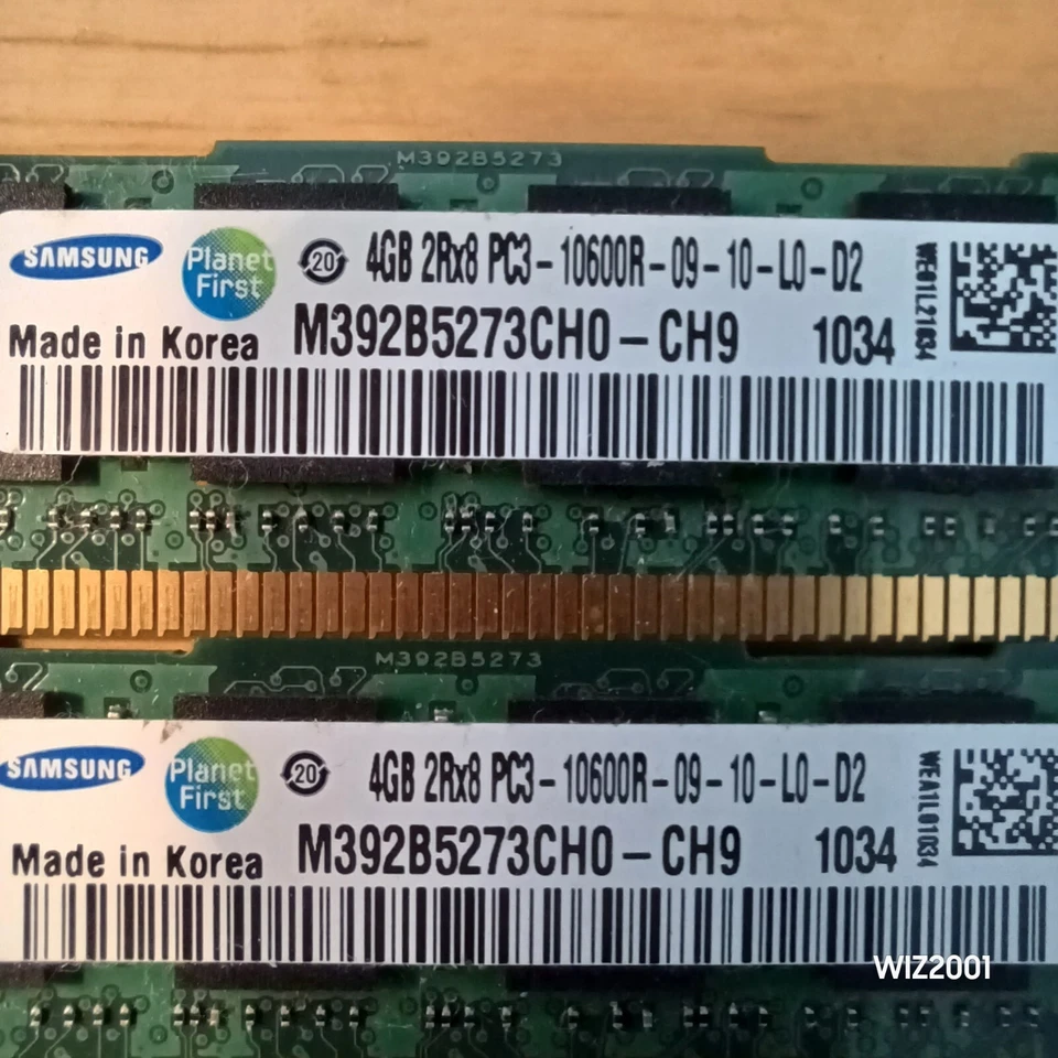 Lot 6X IBM SAMSUNG HYNIX ECC (4)8GB PC3-8500R & (2) 4GB PC3-10600R Server RAM - Image 3 of 4