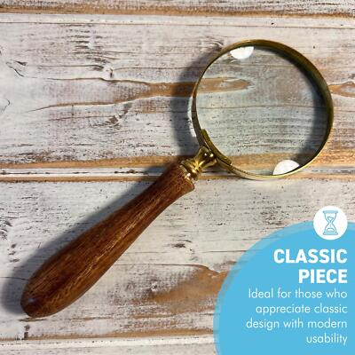 Antique Brass Magnifying Glass Map Reader Magnifying Glass Desk top Best Gifts e