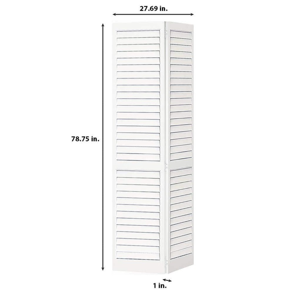 Kimberly Bay Closet BiFold Door 28"x 80"Wood Interior Louvered Solid