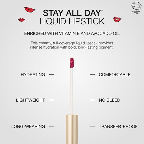 Stila Stay All Day Liquid Lipstick, Matte Long Lasting Color Wear, Sirena (D819) - Picture 3 of 7