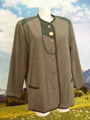 neuwertige leichte lange gefütterte graue Walkjacke Janker