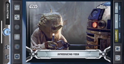 Topps Digital Star Wars Card Trader Chrome Legacy Black Introducing Yoda 10cc!!!