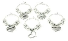 White Pearl Personalised Wedding Family Top Table Party Wine Glass Charms
