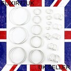 925 STERLING SILVER HOOP SLEEPER EARRINGS 8-70mm SMALL LARGE RING NOSE SET SOLID