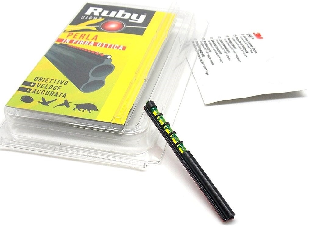 Viseur Adhésif Ruby Mirino – Fibre Optique Vert/jaune, Pour Fusil, Collant Sur Bindelle