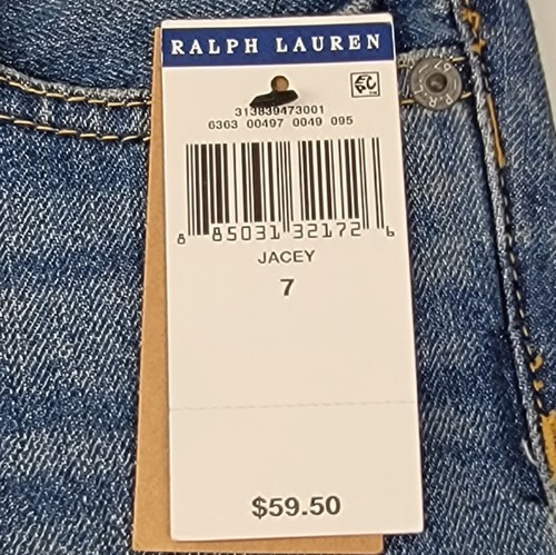 Ralph Lauren POLO Jeans Girls 7 Astor Slim Boyfriend Fit JACEY Blue Denim - NEW - Picture 5 of 5