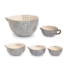 Thyme & Table 5-Piece Ceramic Measuring Bowl Set  Home Kitchen Durable Stylish