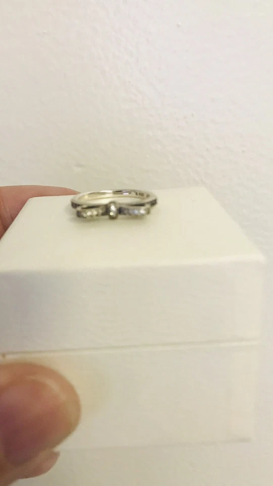 Vintage Bow tie Pandora Ring S925 ALE Size 52 Silver No Box - Image 2 of 4