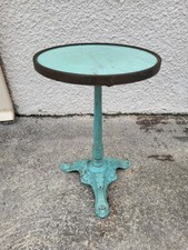 GUERIDON DE BISTROT ROND EN MARBRE ET FONTE VERT N°9