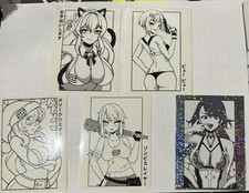 Gamersupps Waifu Cups Stickers Set Of 5- 4 Transparent 1 Ultra rare Hologram