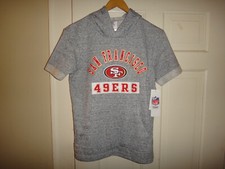 NWT Boys San Francisco 49ers French Terry Short Sleeve Hooded Sweatshirt